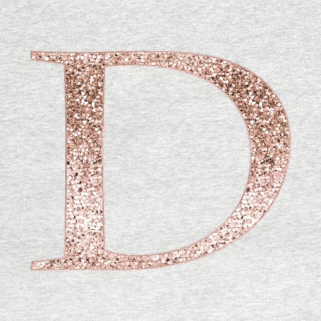 D rose gold glitter monogram letter by RoseAesthetic